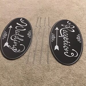 Black Wedding and Reception Signs